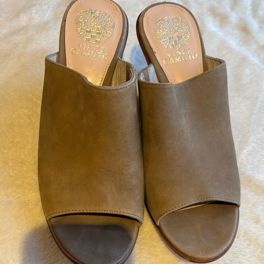 Vince Camuto Women's Brown Open-Toe Mules